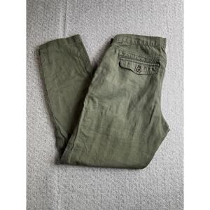 Gap Sz 10R 100% Cotton Army Green Ankle Pants Cargo Style Spring Summer